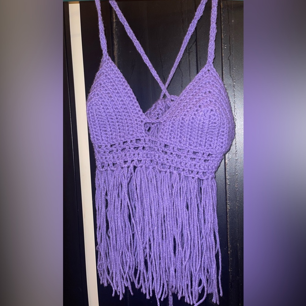 PURPLE CROCHET TOP